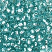 Preciosa Rocalla 8/0 3 mm - Solgel - Cristal teñido de azul verdoso con revestimiento plateado x 20 g
