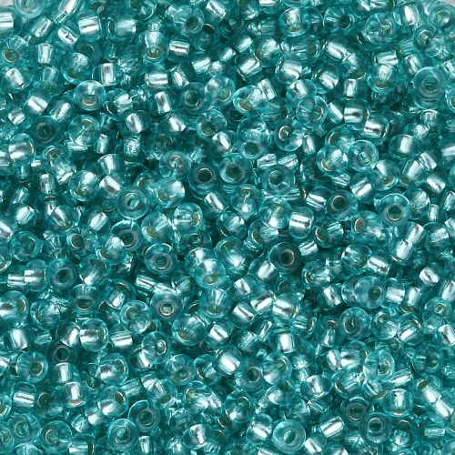Rockery 11/0 2 mm - Solgel - Verde 3 Cristal Teñido Forrado de Plata x20g
