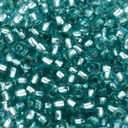 Rocalla Preciosa 8/0 de 3 mm - Solgel - Verde 3, cristal teñido con ribete plateado, 20 g