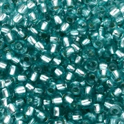 Rocalla Preciosa 8/0 de 3 mm - Solgel - Verde 3, cristal teñido con ribete plateado, 20 g