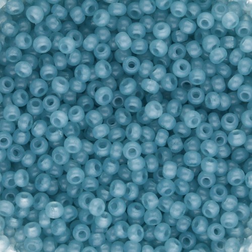Cuentas Preciosa Rocalla 11/0 de 2 mm - Solgel - Azul verdoso 2, teñidas en color alabastro, 20 g