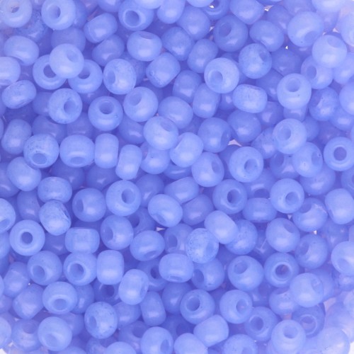 Cuentas Preciosa Rocalla 8/0 de 3 mm - Solgel - Azul 1, teñidas en color alabastro, 20 g