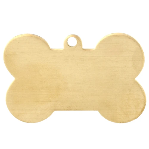 Colgante Hueso ImpressArt 27x41 mm - Etiqueta para perro - Latón rugoso x1