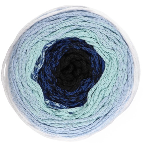 Bobina de cordón de macramé Cotton Air Cake 1mm - Tie and Die Azul x220m