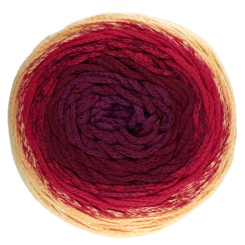 Bobina de cordón de macramé Cotton Air Cake 1mm - Tie and Die Rojo x220m