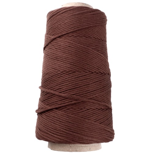 Bobina de cordón de algodón orgánico Détox XL macramé peinado - Chocolate x200 m