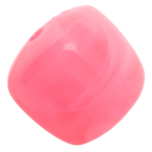 Cuentas cubo irregulares 16x17 mm - Acrílico translúcido - Rosa fluorescente jaspeado x10