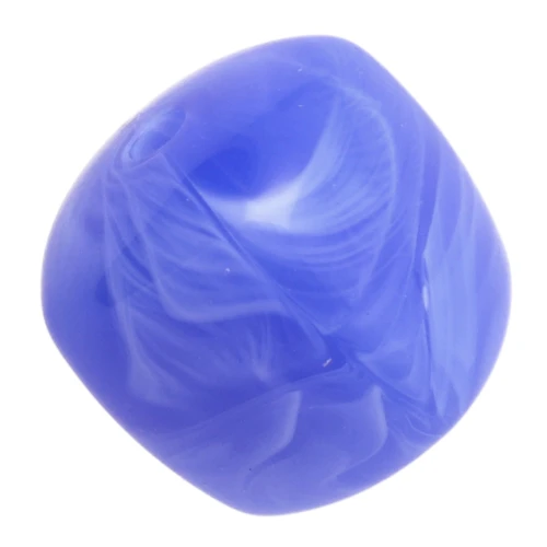 Cuentas cubo irregulares 16x17 mm - Acrílico opaco - Azul real jaspeado x10
