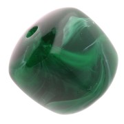 Cuentas cubo irregulares 16x17 mm - Acrílico opaco - Verde oscuro jaspeado x10|raw }}