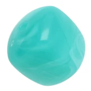 Cuentas cubo irregular 16x17 mm - Acrílico opaco - Azul turquesa jaspeado x10