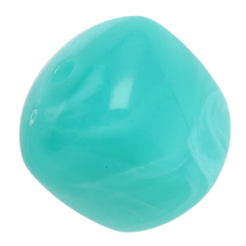 Cuentas cubo irregular 16x17 mm - Acrílico opaco - Azul turquesa jaspeado x10