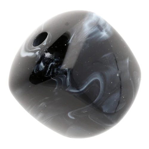 Cuentas cubo irregulares 16x17 mm - Acrílico opaco - Negro jaspeado x10