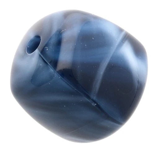 Cuentas cubo irregulares 16x17 mm - Acrílico opaco - Azul marino jaspeado x10