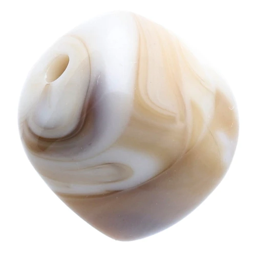 Cuentas cubo irregulares 16x17 mm - Acrílico opaco - Beige jaspeado - marrón x10