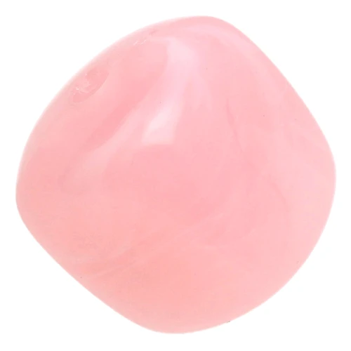 Cuentas cubo irregulares 16x17 mm - Acrílico translúcido - Jaspeado rosa claro x10