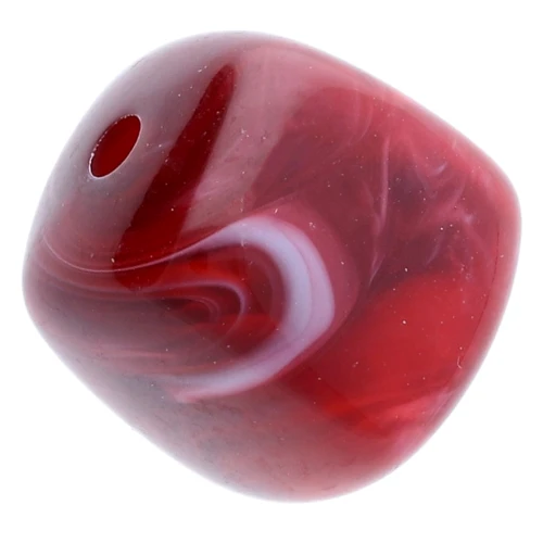 Cuentas cubo irregulares 16x17 mm - Acrílico opaco - Jaspeado burdeos x10