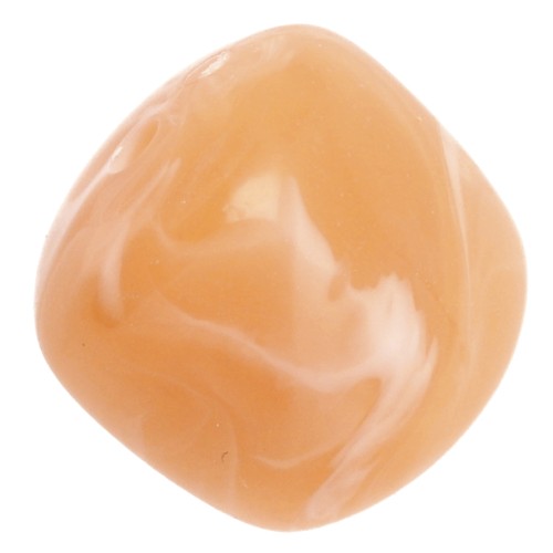 Cuentas cubo irregulares 16x17 mm - Acrílico translúcido - Salmón jaspeado x10