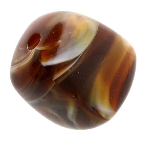 Cuentas cubo irregulares 16x17 mm - Acrílico opaco - Marrón jaspeado x10
