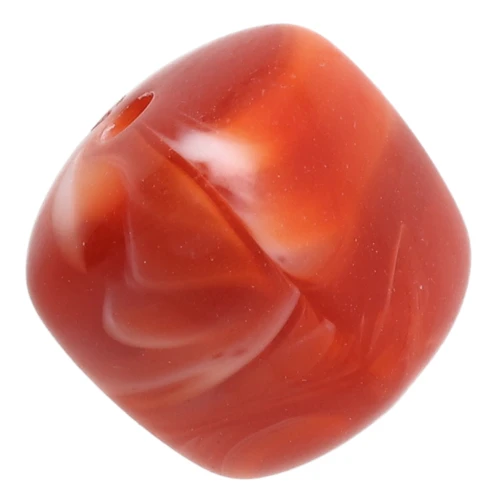 Cuentas cubo irregulares 16x17 mm - Acrílico opaco - Terracota jaspeado x10