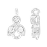 Dije flor con strass 10 mm chapado en plata fina x1|raw }}