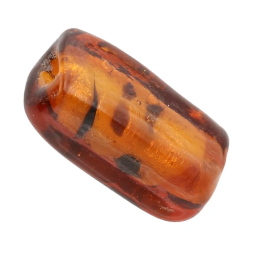 19.5x10 mm rectángulo cuentas de cristal - Marrón jaspeado - Dorado Glitter x4