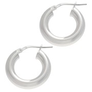Pendientes de aro redondos 18 mm - del hilo 4 mm - Plata 925 x2|raw }}