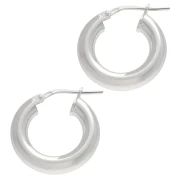 Pendientes de aro redondos 18 mm - del hilo 4 mm - Plata 925 x2