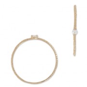 Anillo texturado con óxido de zirconio 19.5 mm Crystal/dorado rosa HQ x1|raw }}