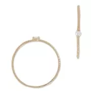 Anillo texturado con óxido de zirconio 19.5 mm Crystal/dorado rosa HQ x1