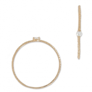 Anillo texturado con óxido de zirconio 19.5 mm Crystal/dorado rosa HQ x1