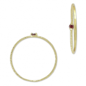 Anillo texturado con óxido de zirconio19.5 mm Fucsia/dorado con oro fino x1