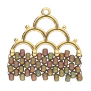 Platillo - Rocaille Miyuki punta para tejer 8/0 Lakos IV Dorado con oro fino x1