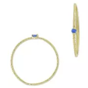 Anillo texturado con óxido de zirconio 19.5mm Azul Zafiro/dorado con oro fino x1