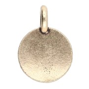 Dije redondo de 12 mm - motivo corazón - Bronce x1