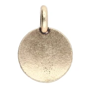 Dije redondo de 12 mm - motivo corazón - Bronce x1