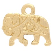 Dije de elefante 12x14 mm - Dorado con oro fino x1