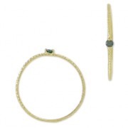 Anillo texturado - óxido de zirconio 19.5mm Verde Esmeralda/dorado con oro fino x1|raw }}