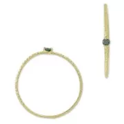 Anillo texturado - óxido de zirconio 19.5mm Verde Esmeralda/dorado con oro fino x1