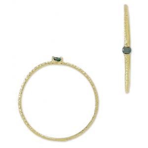 Anillo texturado - óxido de zirconio 19.5mm Verde Esmeralda/dorado con oro fino x1