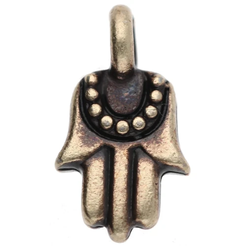 Dije de mano Fatma 12.5x7 mm - Bronce x1