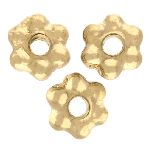 Cuenta flor 3 mm - Dorado con oro fino x20