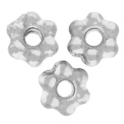 Cuentas rondelle flor 3 mm - Plateado fino x20