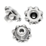 Flor de cuentas de precisión rondelles 5mm Alineación de cuentas - Fina chapa de Arg viejo x5