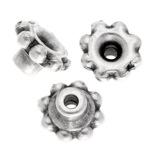 Flor de cuentas de precisión rondelles 5mm Alineación de cuentas - Fina chapa de Arg viejo x5