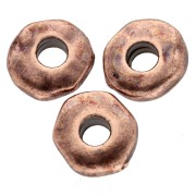 Cuentas arandalas agujero grande 6.5 mm - Cobre envejecido x5