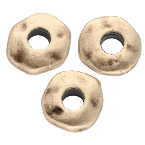 Cuentas arandalas agujero grande 6,5 mm - Bronce x5