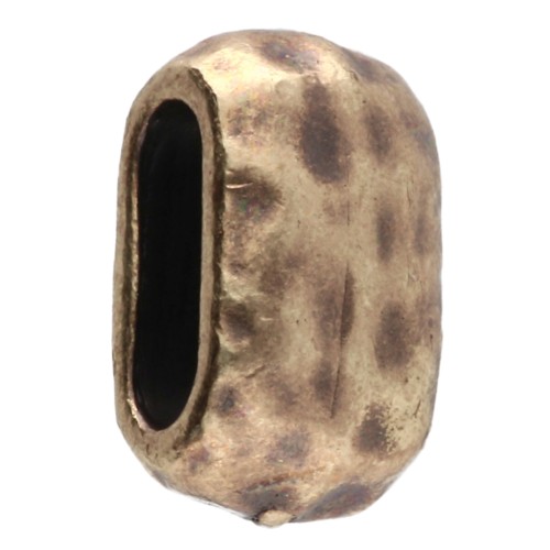 Empujador ovalado martillado 10x6 mm para cordones de 6 mm - Bronce x1