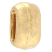 Empujador ovalado martillado 10x6 mm para cordones de 6 mm - Dorado con oro fino x1
