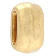 Empujador ovalado martillado 10x6 mm para cordones de 6 mm - Dorado con oro fino x1