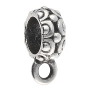 Dije con pulsador texturizado para cordón de 6 mm - Chapado plateado fino envejecido x1|raw }}